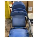 (9) Hon Metal Framed Blue Plastic Stacking Chairs