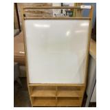 Double Sided Whiteboard with Shelving Unit