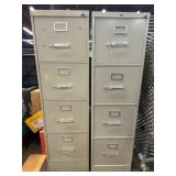 (2) 4 Drawer Metal File Cabinets