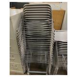 (24) Metal Framed Stacking Chairs w/ Cart