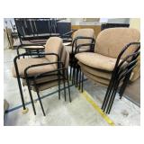 (11) Upholstered Stacking Metal Frame Chairs