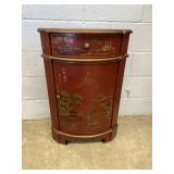 Modern Painted Oriental Motif Corner Cabinet
