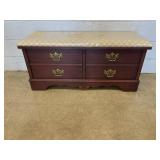 Cherry Cedar Chest w/ Upholstered Top
