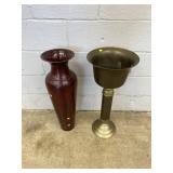 Metal Flower Vase & Brass Planter