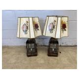 (2) Lantern-base Table Lamps