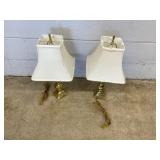 Pair of brass table lamps
