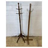 (2) Wooden Clothes Trees