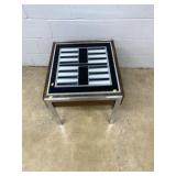 Vintage Glass Top End Table