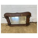 Vtg. Oak Hanging Mirror