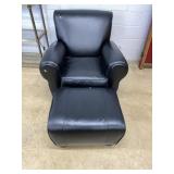 Leather Arm Chair & Ottoman