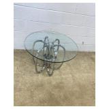 Modern Glass Top End Table
