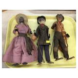 (3) Folk Art Crafted Dolls