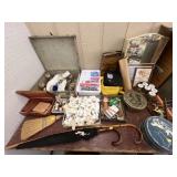 Roller Skates, Figurines and Hair Curlers,