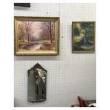 (3) Framed Prints w/ Mirror