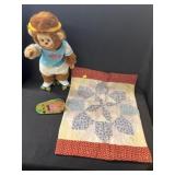 Vintage Toys with Doll Quilt