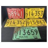 (5) Maine License Plates
