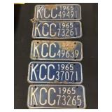 (5) Kansas License Plates