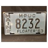 1963 Maine Boat License Plate