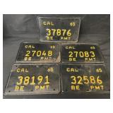 (4) 1965 California License Plates