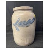 Blue Slip Decorated Storage Crock
