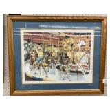 Merry Go Round and Swimming Pool Framed Prints