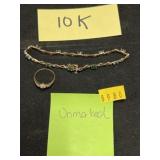 10K Bracelet w/ Unmarked Ring