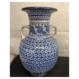 Hand Painted Polish Pottery Vase