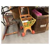 Wood Storage Box, Toy Shopping Cart &