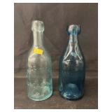 George Kiehl and Parker Embossed Brewery Bottles