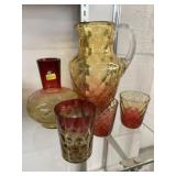 Victorian Glass Pitcher w/ Decanter Bottle