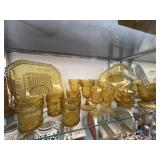 Amber Wildflower Pattern Glassware