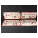(4) Virginia Motorcycle License Plates