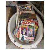 Wash Basin w/ Assorted Magazines