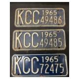 (3) Kansas License Plates