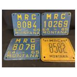 (4) Vintage Montana License Plates