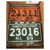 Grouping of Vintage RI License Plates