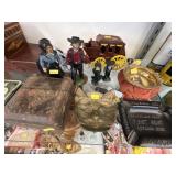 Cast Iron Stagecoach, Figurines and Ashtrays