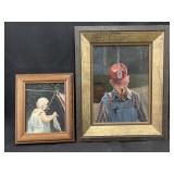 (2) Unsigned Oil on Boards