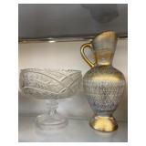 Crystal Compote with Stangl Ewer
