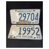 (2) Mississippi License Plates