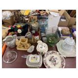 Antique Chinaware, Decanter Bottle & Books