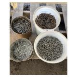 (4) Buckets of Nails and 1-1/8" Drywall Screws