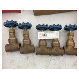 (5) 1/2" Brass Valves