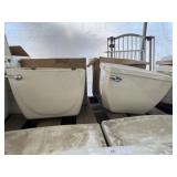 (2) Tan Toilet Tanks