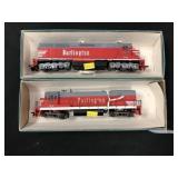 2 Athearn HO Scale Burlington Diesels