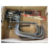 8" C Clamps with Assorted Drill Bits