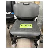 (4) Black Plastic Stacking Chairs