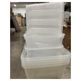 (8) Assorted Plastic Totes with Lids
