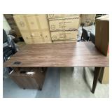 Composition Desk with Underside Cabinet