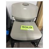 (8) Gray Plastic Stacking Chairs